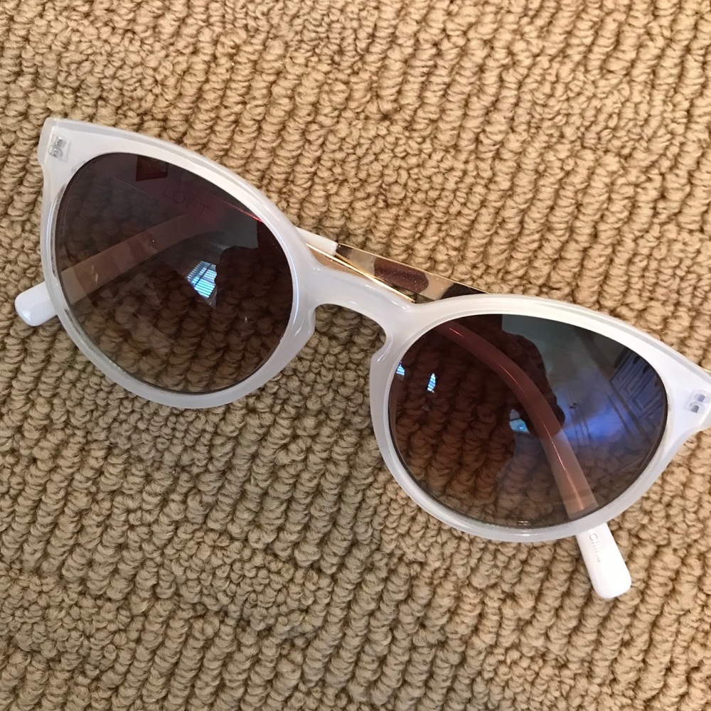 Round White Loft Sunglasses